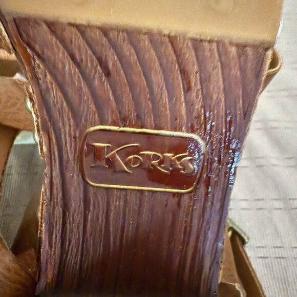 Korks Kork Ease Naomi Platform Sandals Size‎ 9M Studded Slingback Block Heel Tan - Picture 9 of 11